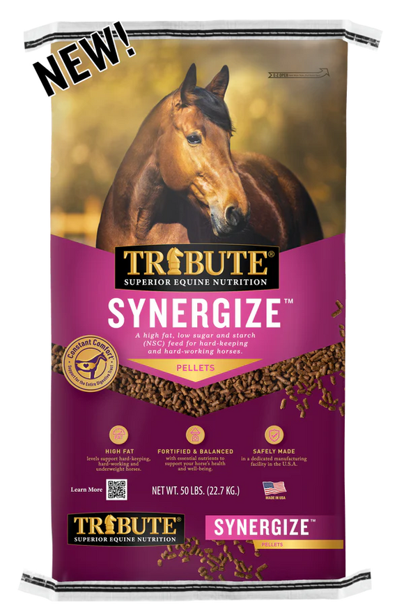 Synergize™, Low NSC, High Fat Pelleted Horse Feed